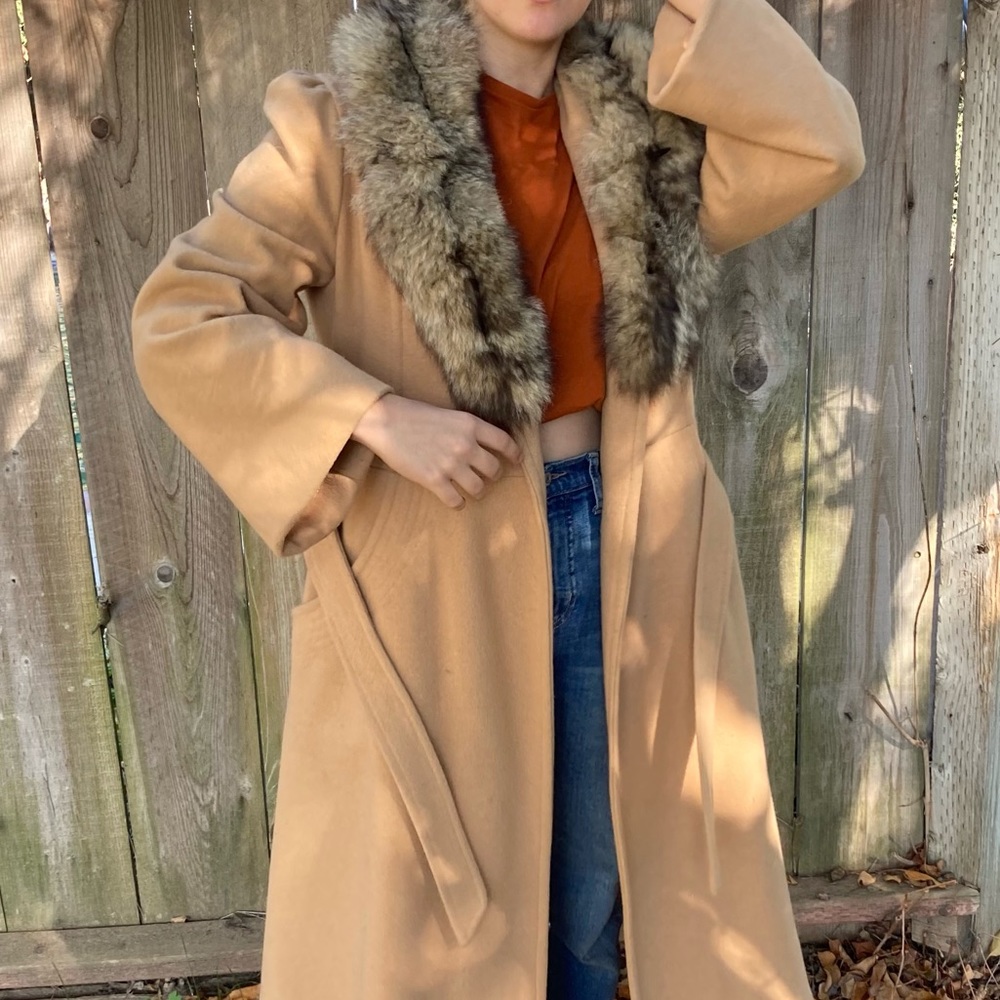 True Vintage camel wrap coat vtg - Picture 2 of 7